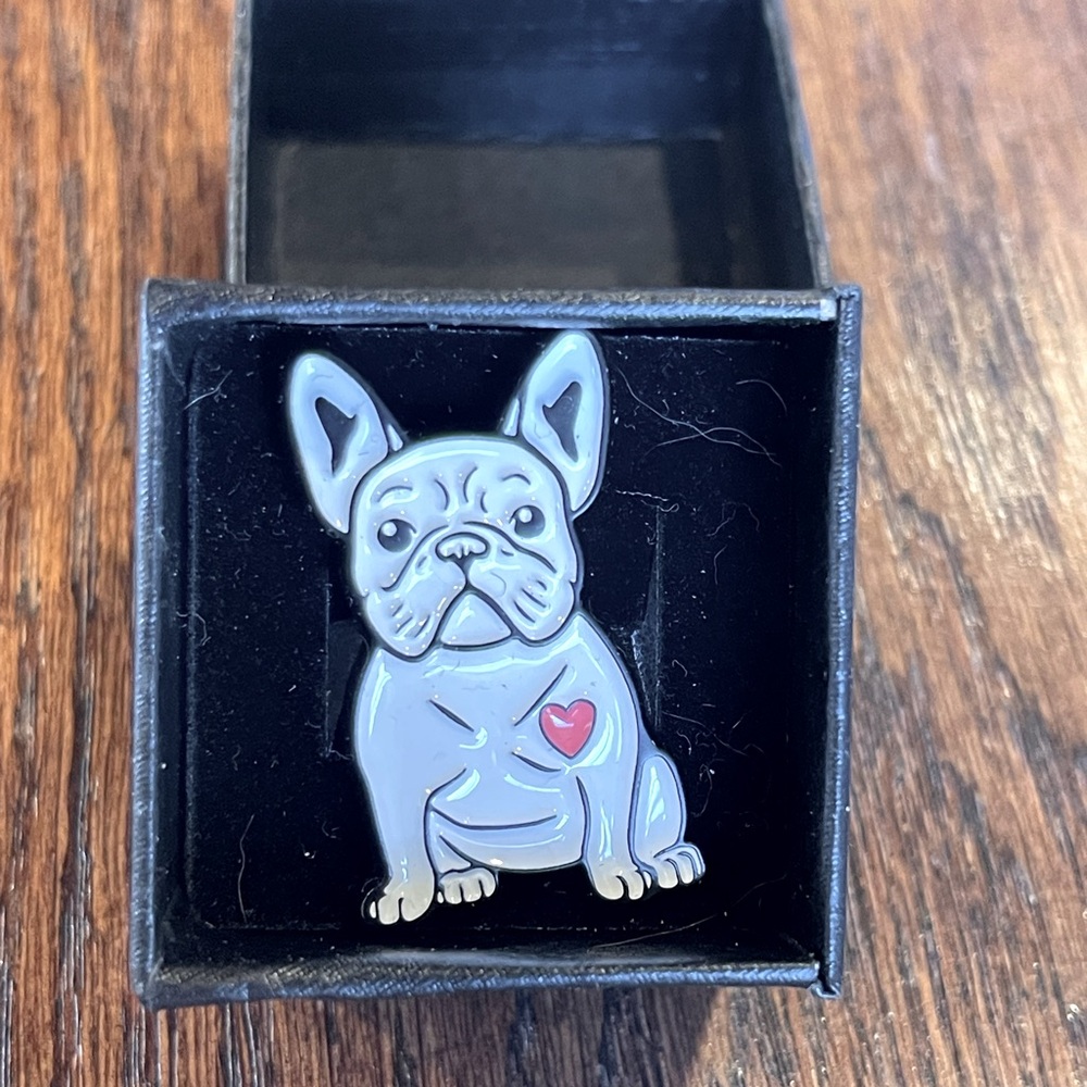 French Bulldog Frenchie  Metal Lapel Pin New in gift box